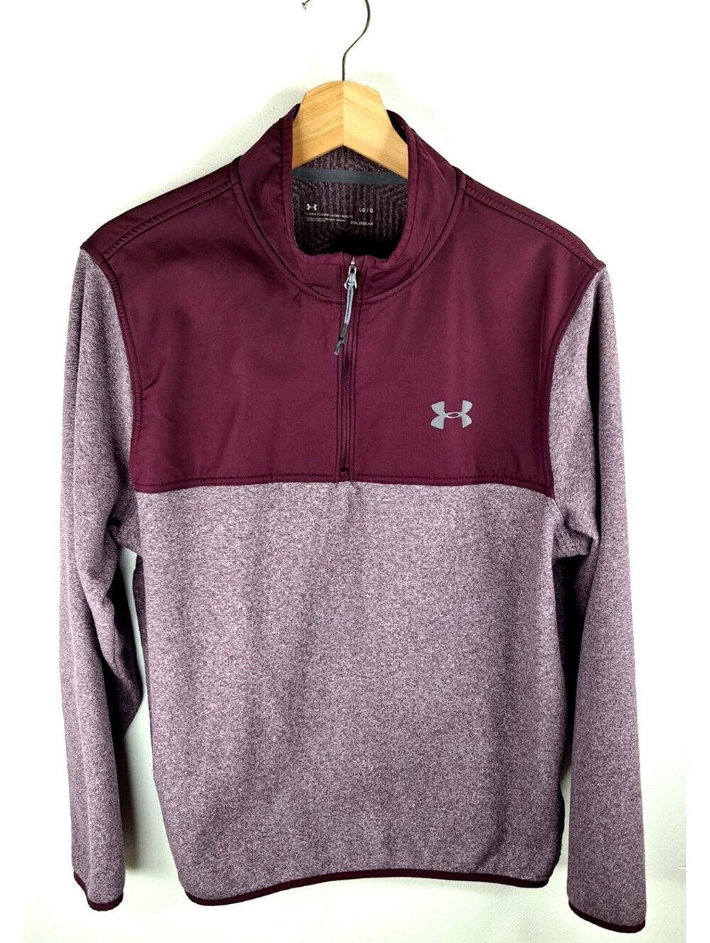Under Armour Maroon ColdGear Pullover Fleece Cabincore Gorpcore Activewear
